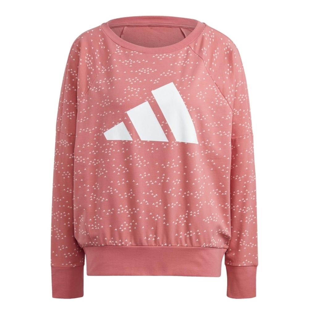 Adidas Pink White Loose Pullover Sweatshirt, L - Picture 10 of 10